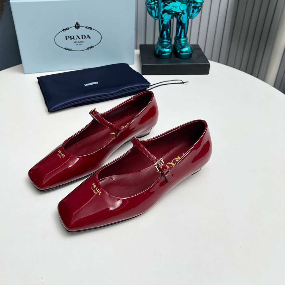 Pra*a Patent Leather Mary Jane Ballerinas