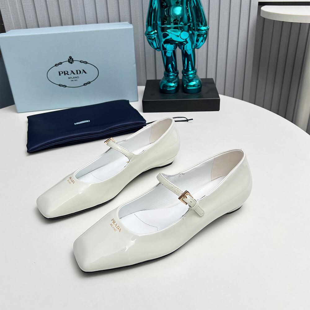 Pra*a Patent Leather Mary Jane Ballerinas