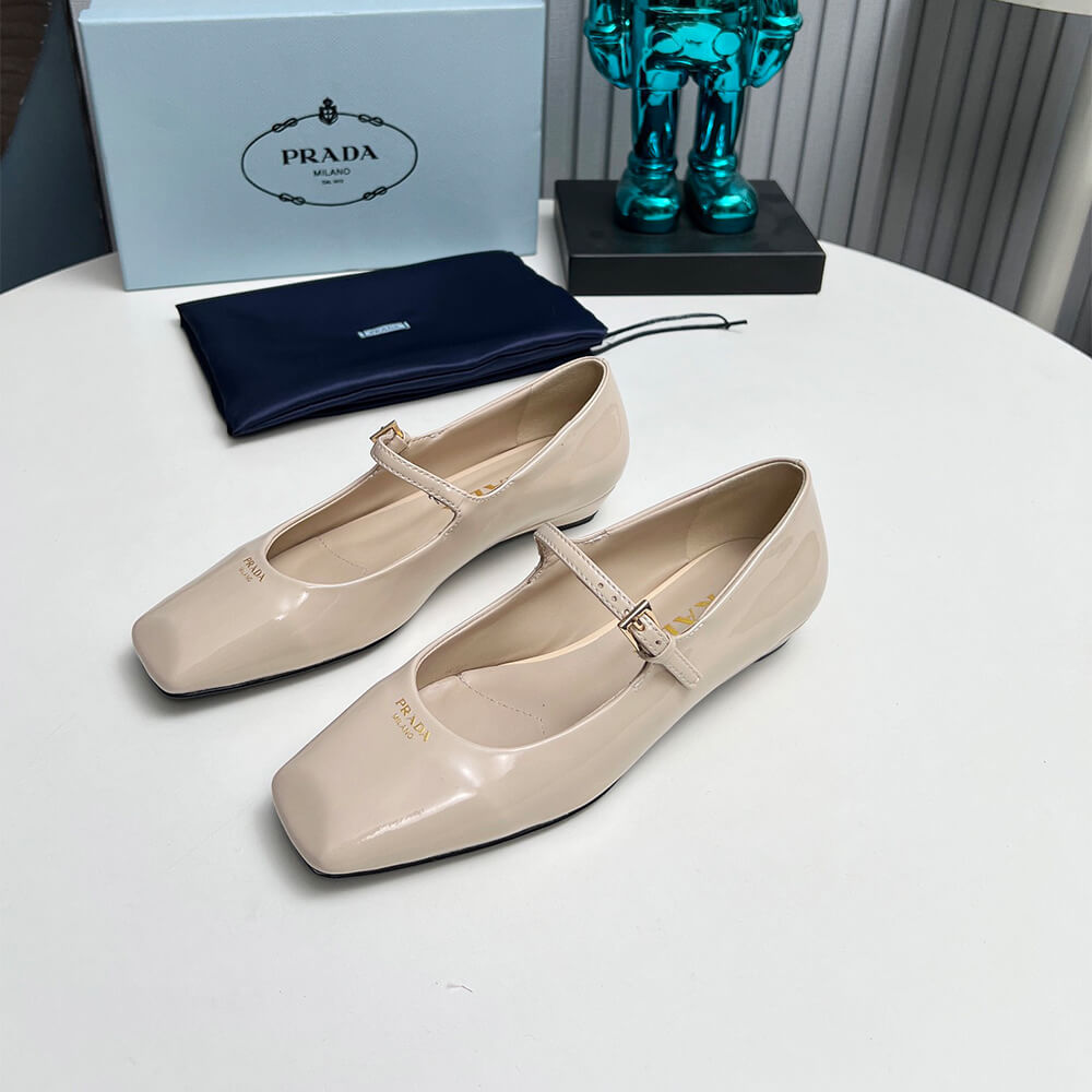 Pra*a Patent Leather Mary Jane Ballerinas