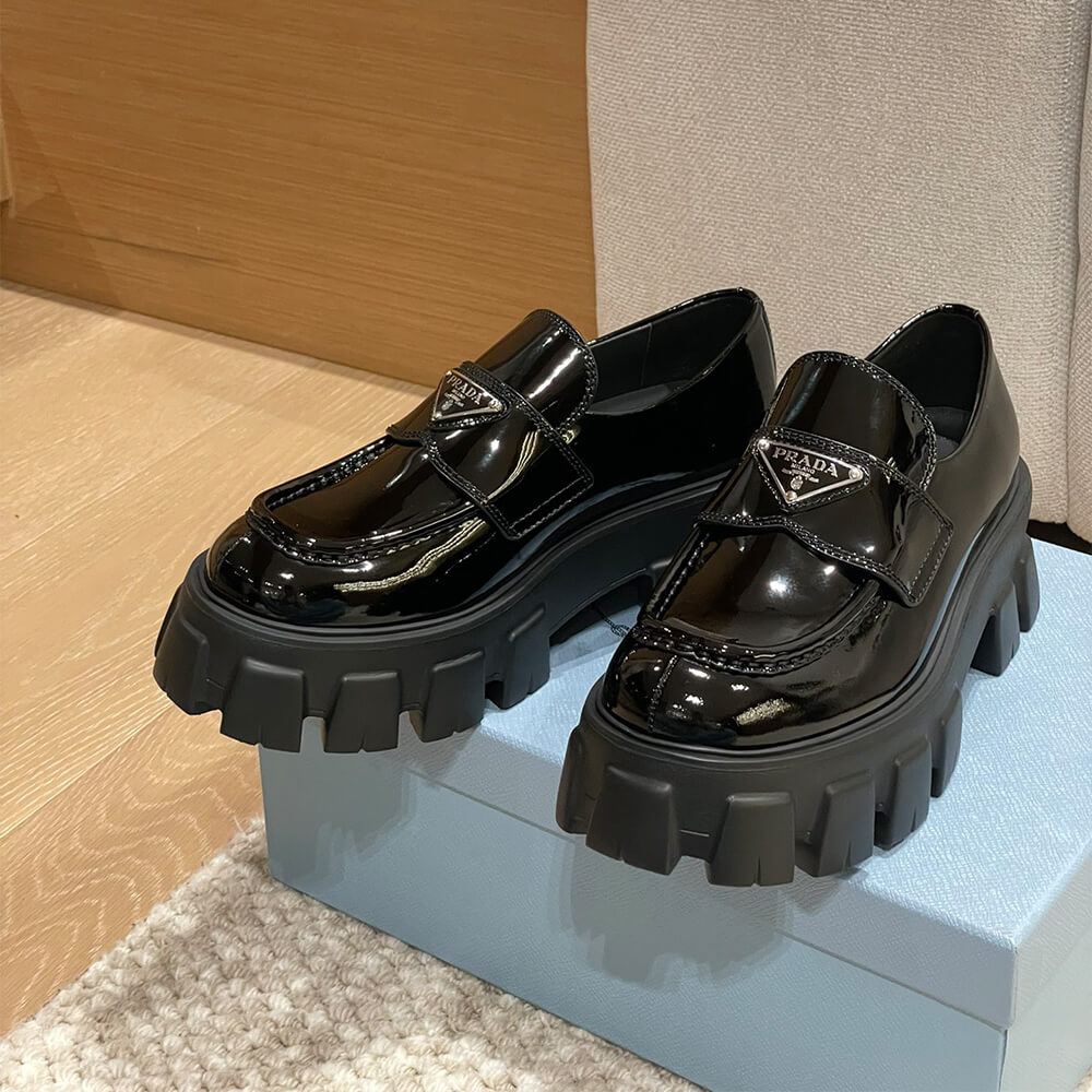 Pra*a Monolith patent leather loafers