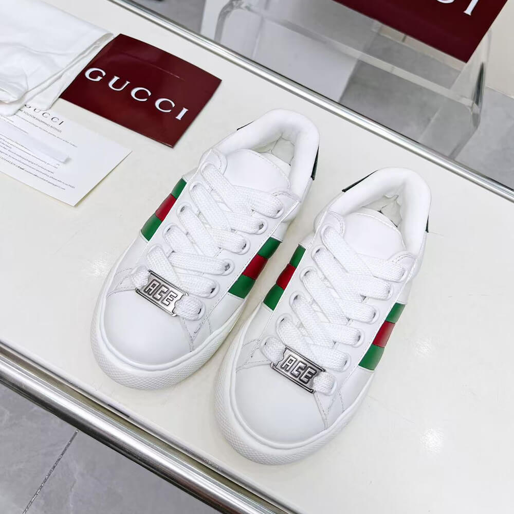 Gvc*1 Ace Web Stripe leather sneakers
