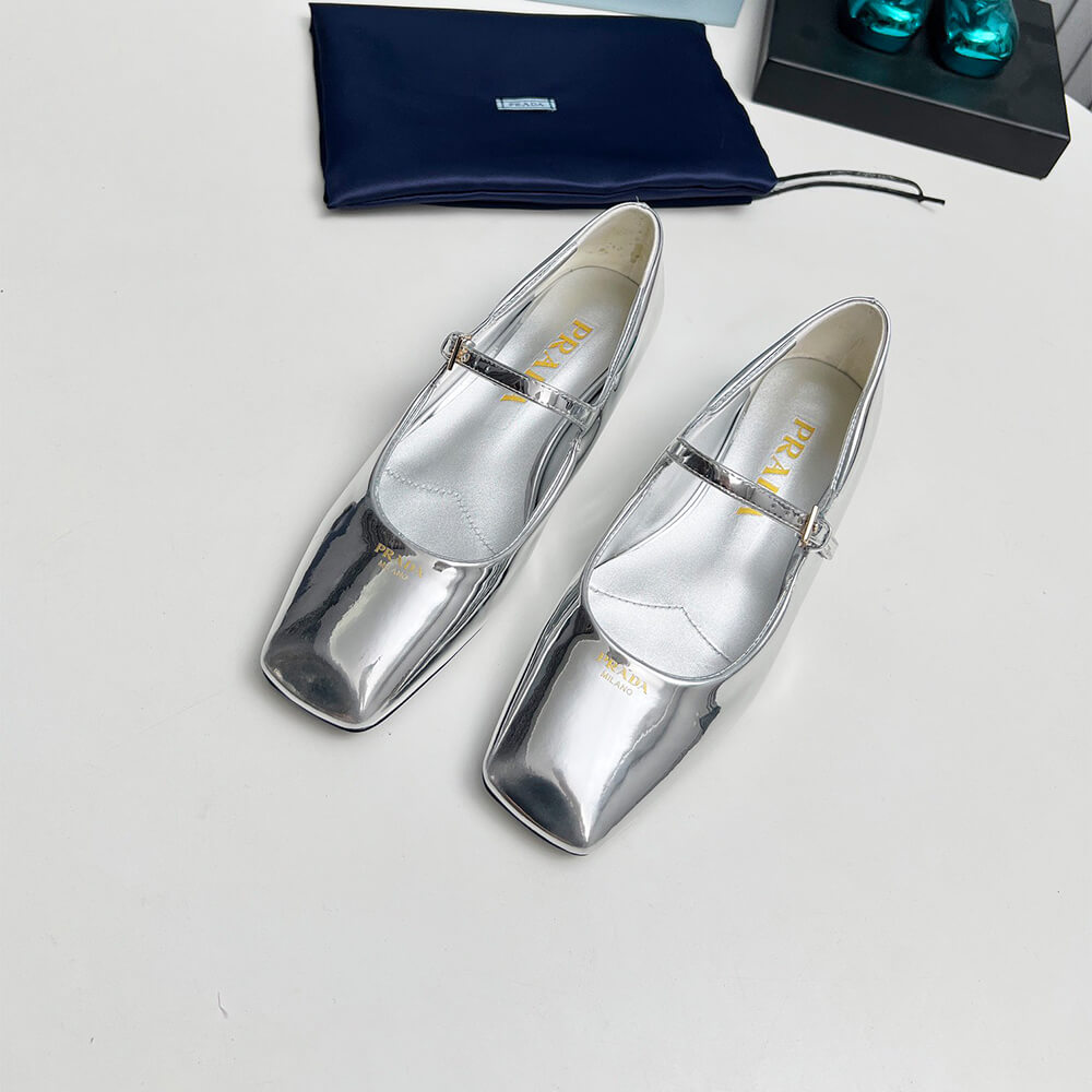 Pra*a Patent Leather Mary Jane Ballerinas