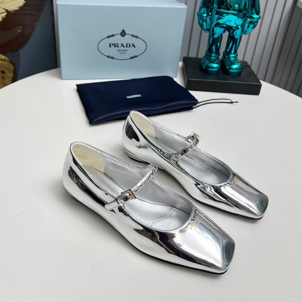 Pra*a Patent Leather Mary Jane Ballerinas