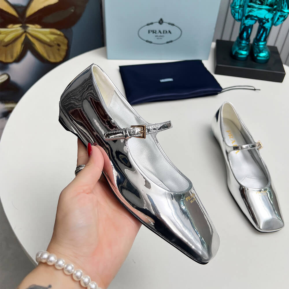 Pra*a Patent Leather Mary Jane Ballerinas