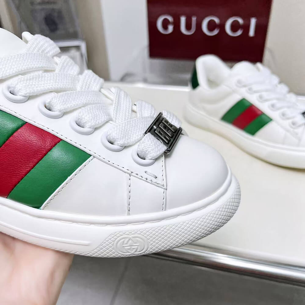Gvc*1 Ace Web Stripe leather sneakers