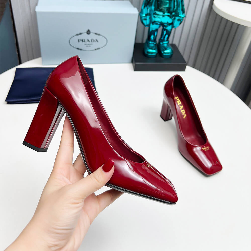 Pra*a Patent Leather Pumps 85mm