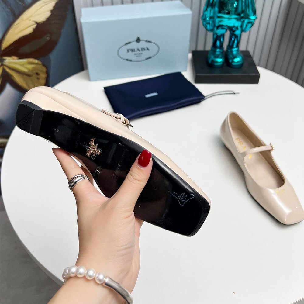 Pra*a Patent Leather Mary Jane Ballerinas