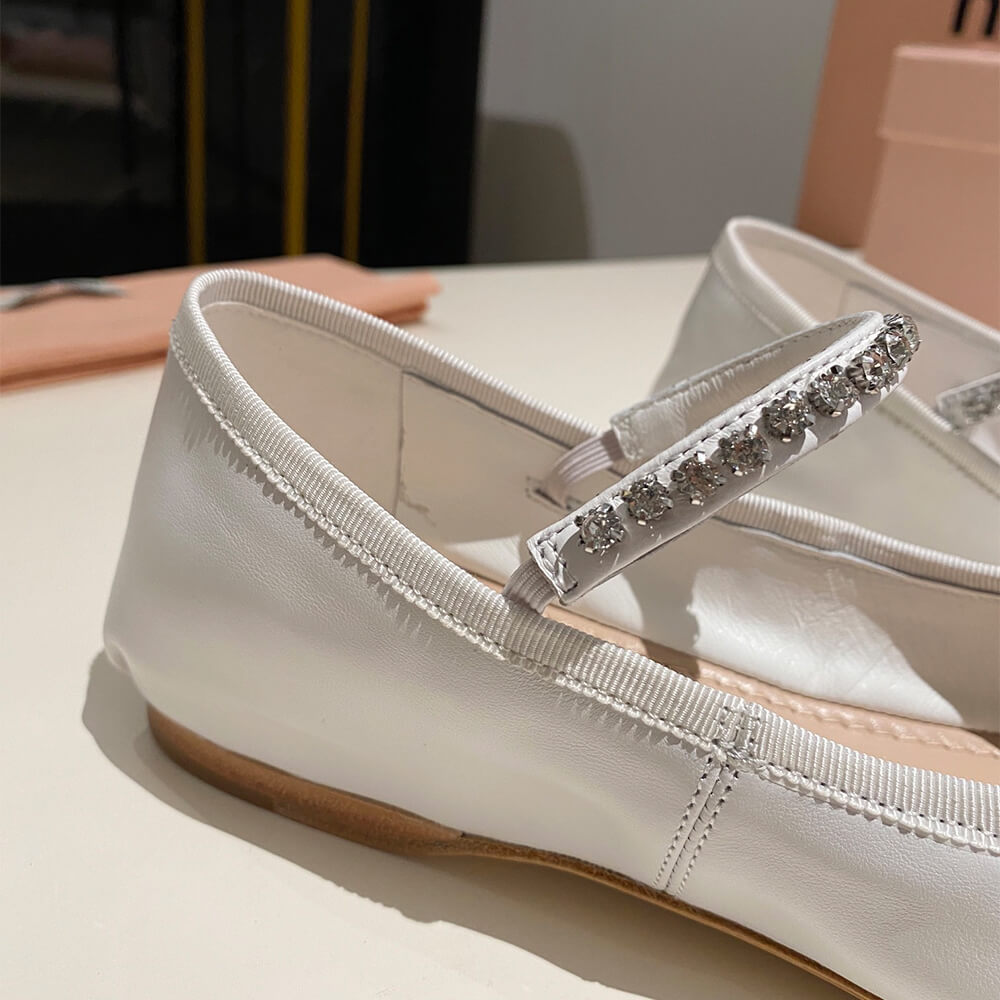 M1um1u Leather ballerinas
