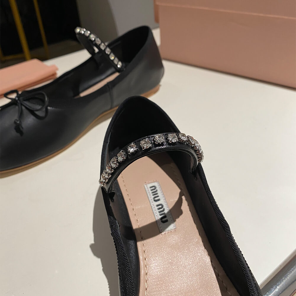M1um1u Leather ballerinas