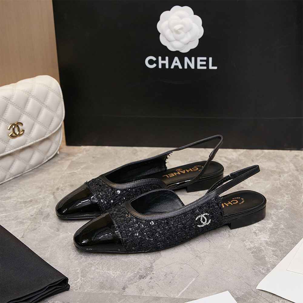 Ch**el D1am0nd Buckle Slingbacks