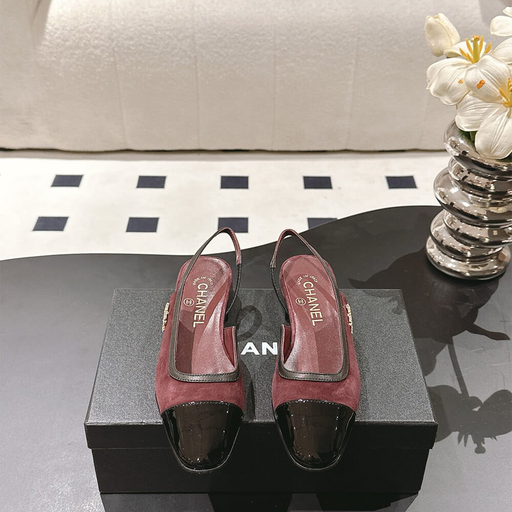Ch**el D1am0nd Buckle Slingbacks