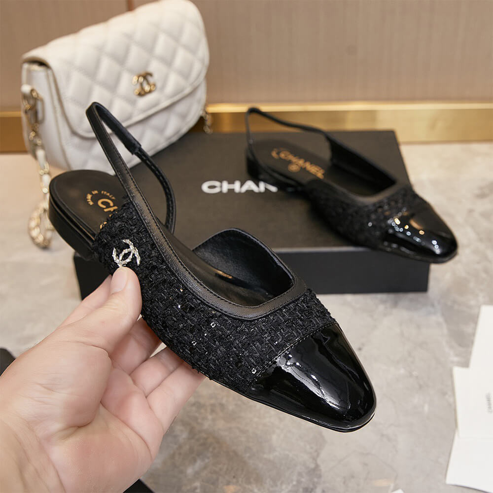 Ch**el D1am0nd Buckle Slingbacks