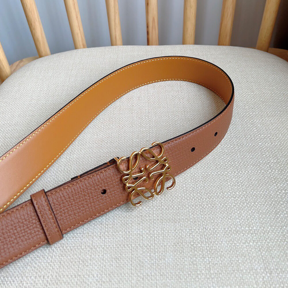 L0ew* Anagram belt in pebble grain calfskin 32mm