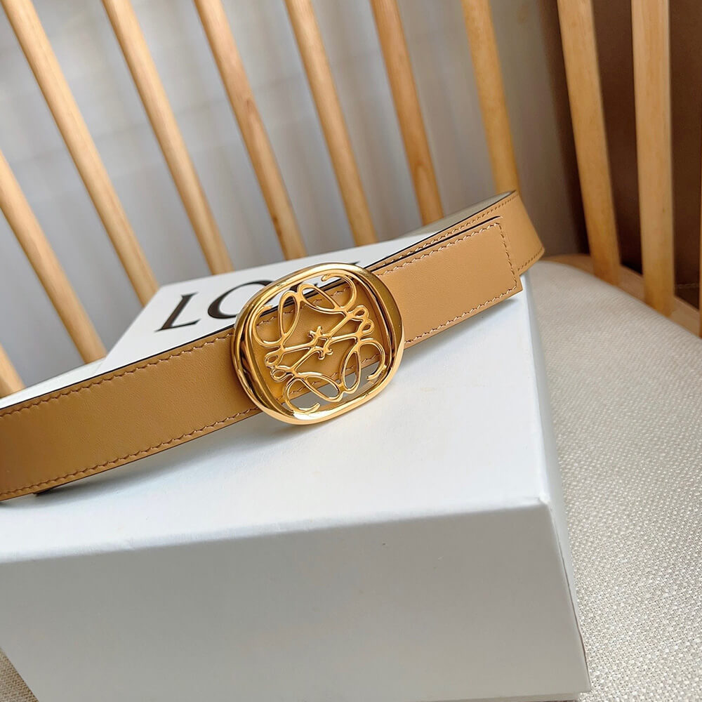 L0ew* Reversible Anagram Ellipse belt in smooth calfskin 28mm