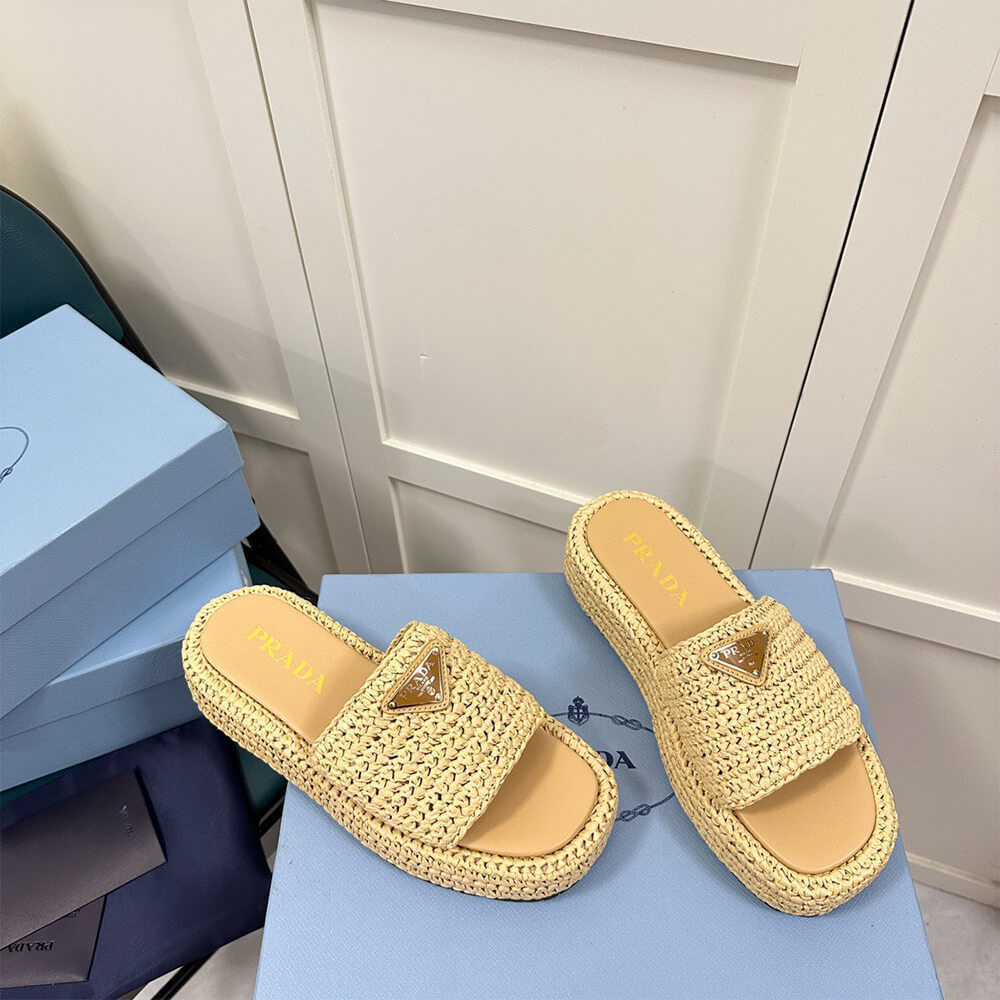 Pra*a Crochet flatform slides