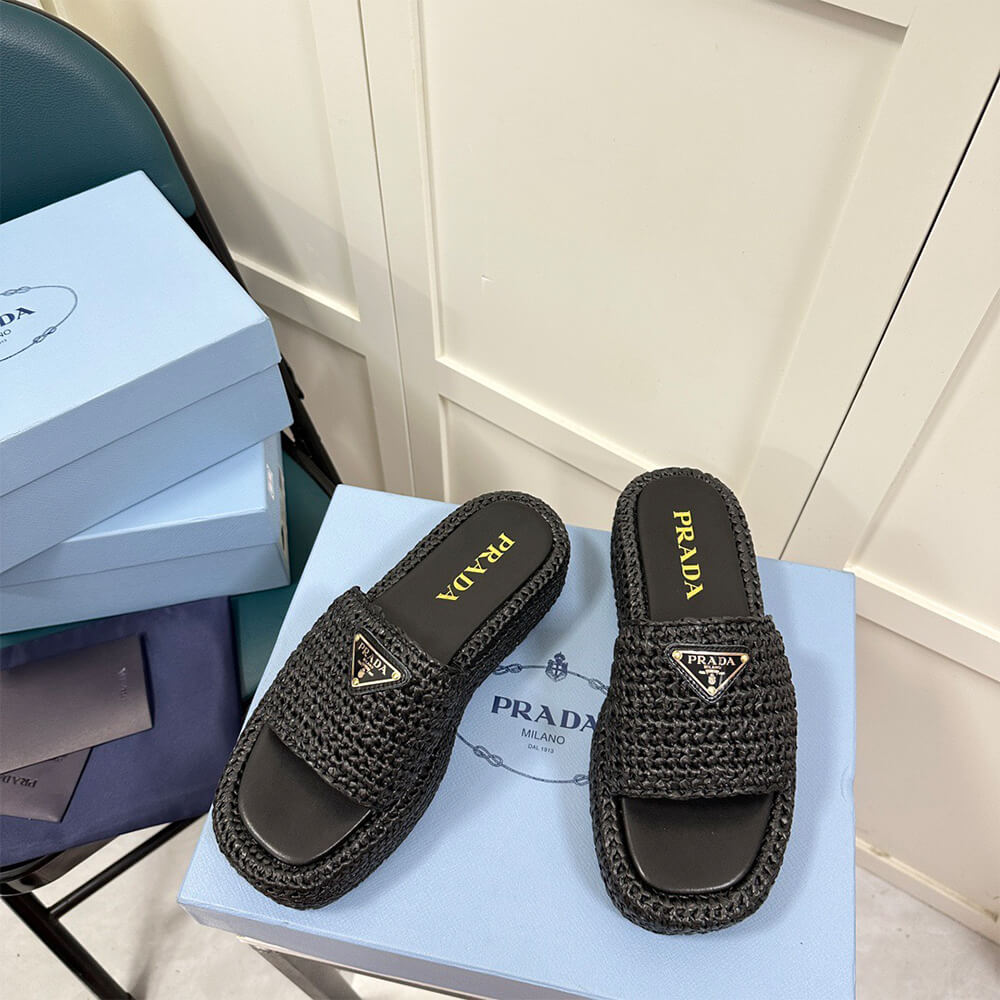 Pra*a Crochet flatform slides