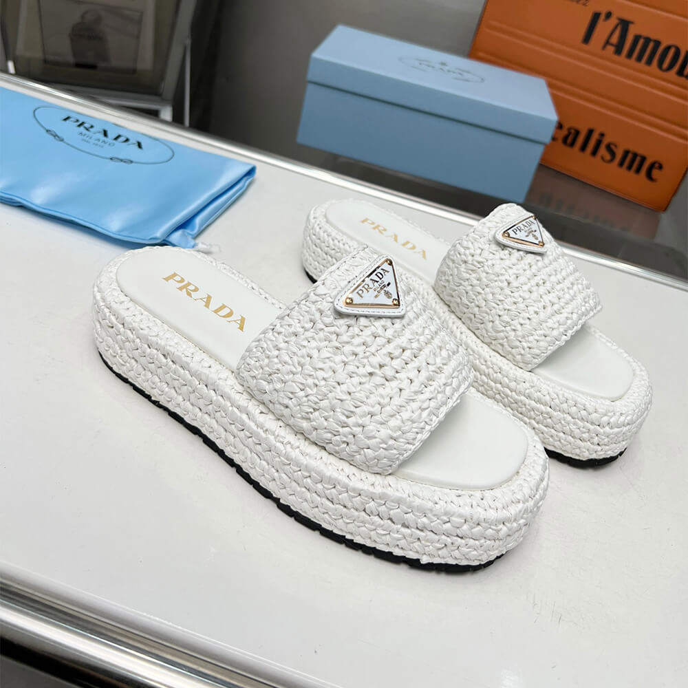 Pra*a Crochet flatform slides