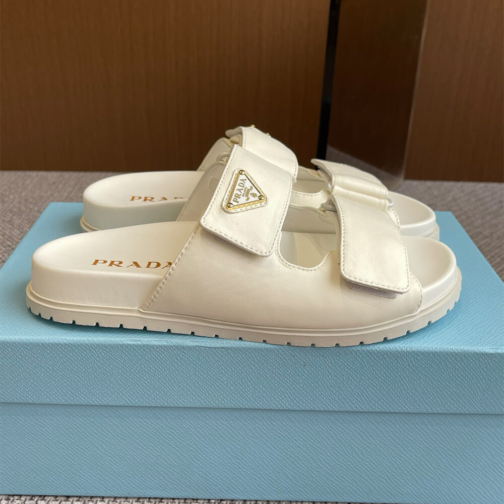 Pra*a Nappa leather slides