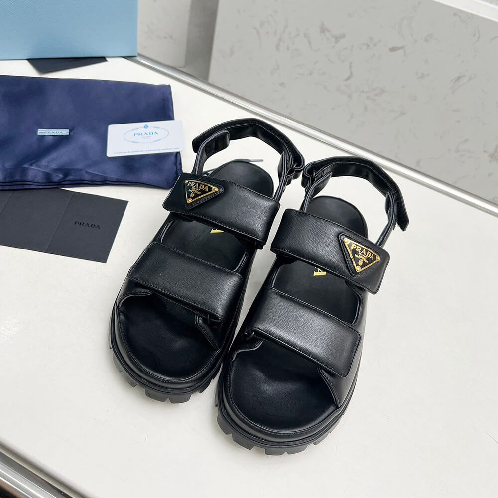 Pra*a Nappa leather sandals