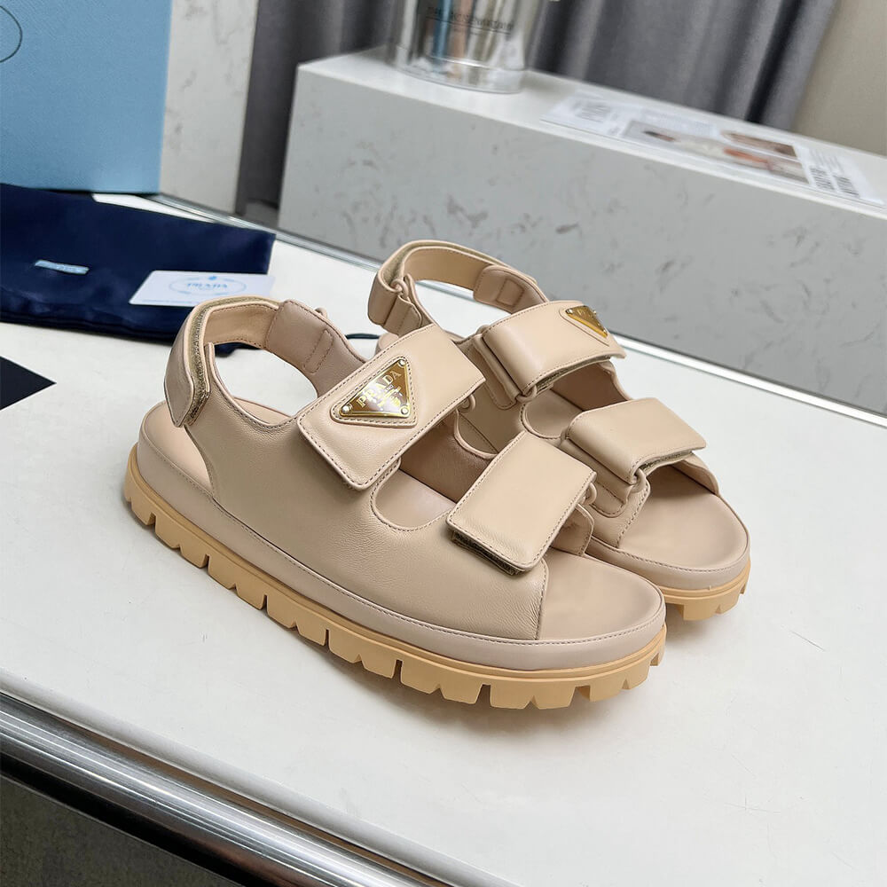Pra*a Nappa leather sandals