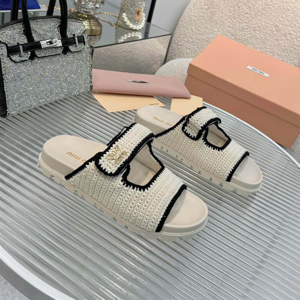 M1um1u Crochet knit slides