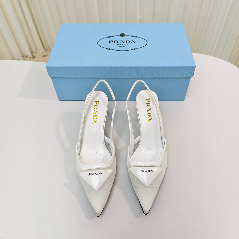Pra*a Mesh fabric slingback pumps