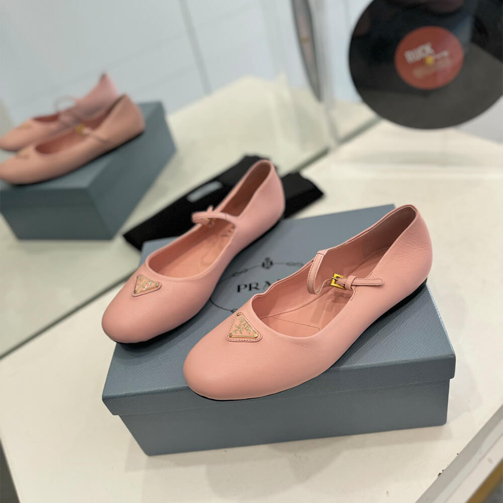 Pra*a Nappa leather ballerinas