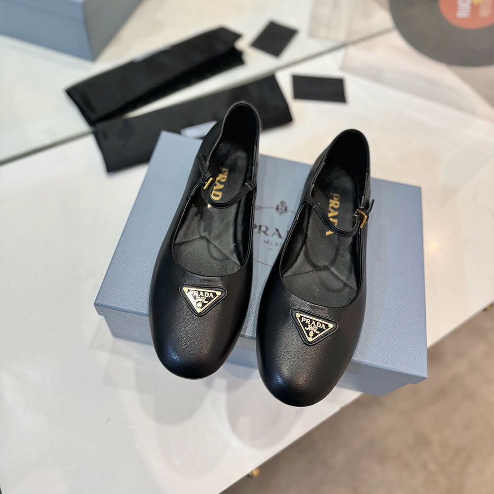 Pra*a Nappa leather ballerinas