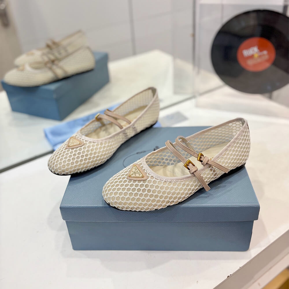 Pra*a Mesh fabric ballerinas