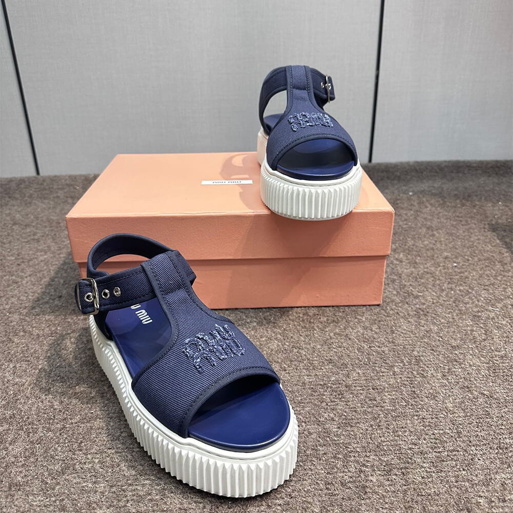 M1um1u Denim flatform sandals