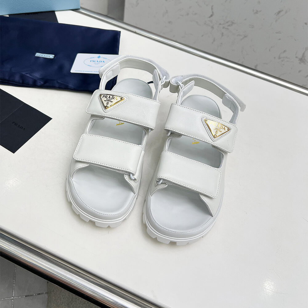 Pra*a Nappa leather sandals