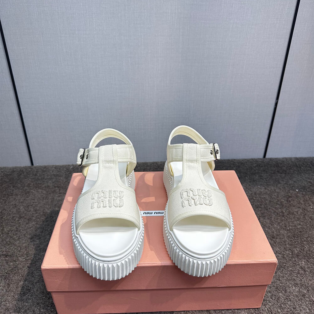 M1um1u Denim flatform sandals