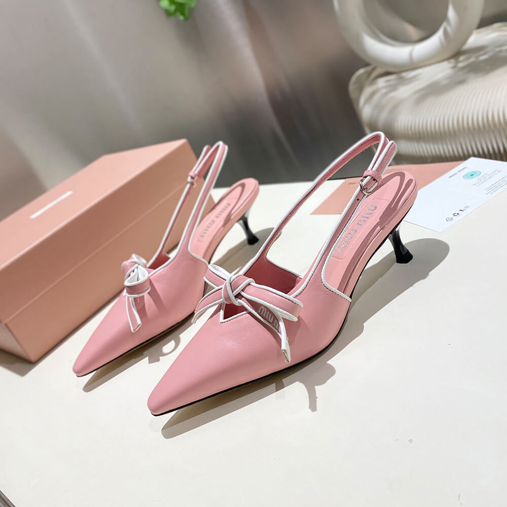 M1um1u Nappa leather slingback pumps