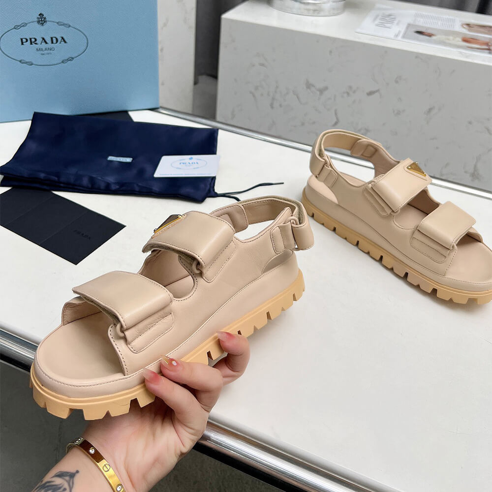 Pra*a Nappa leather sandals