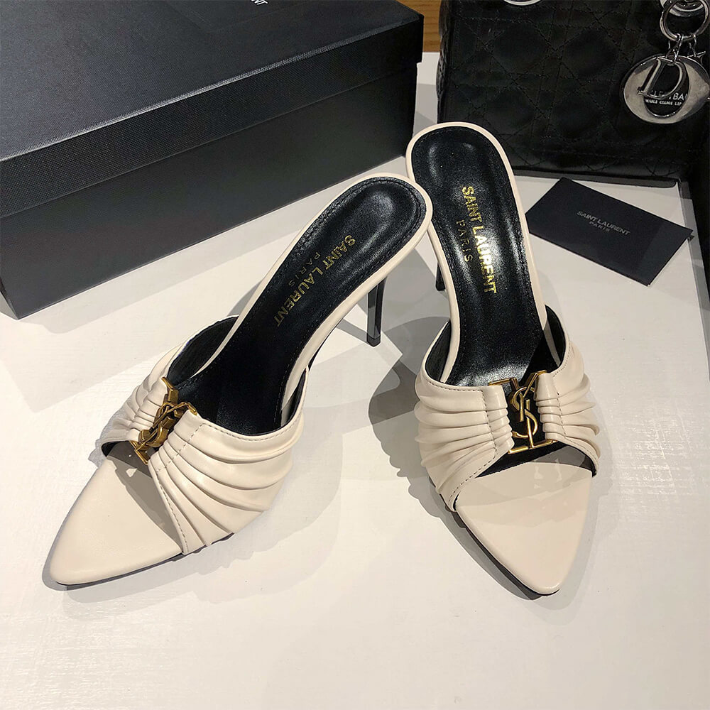 Y51  BABYLONE MULES IN SMOOTH LEATHER