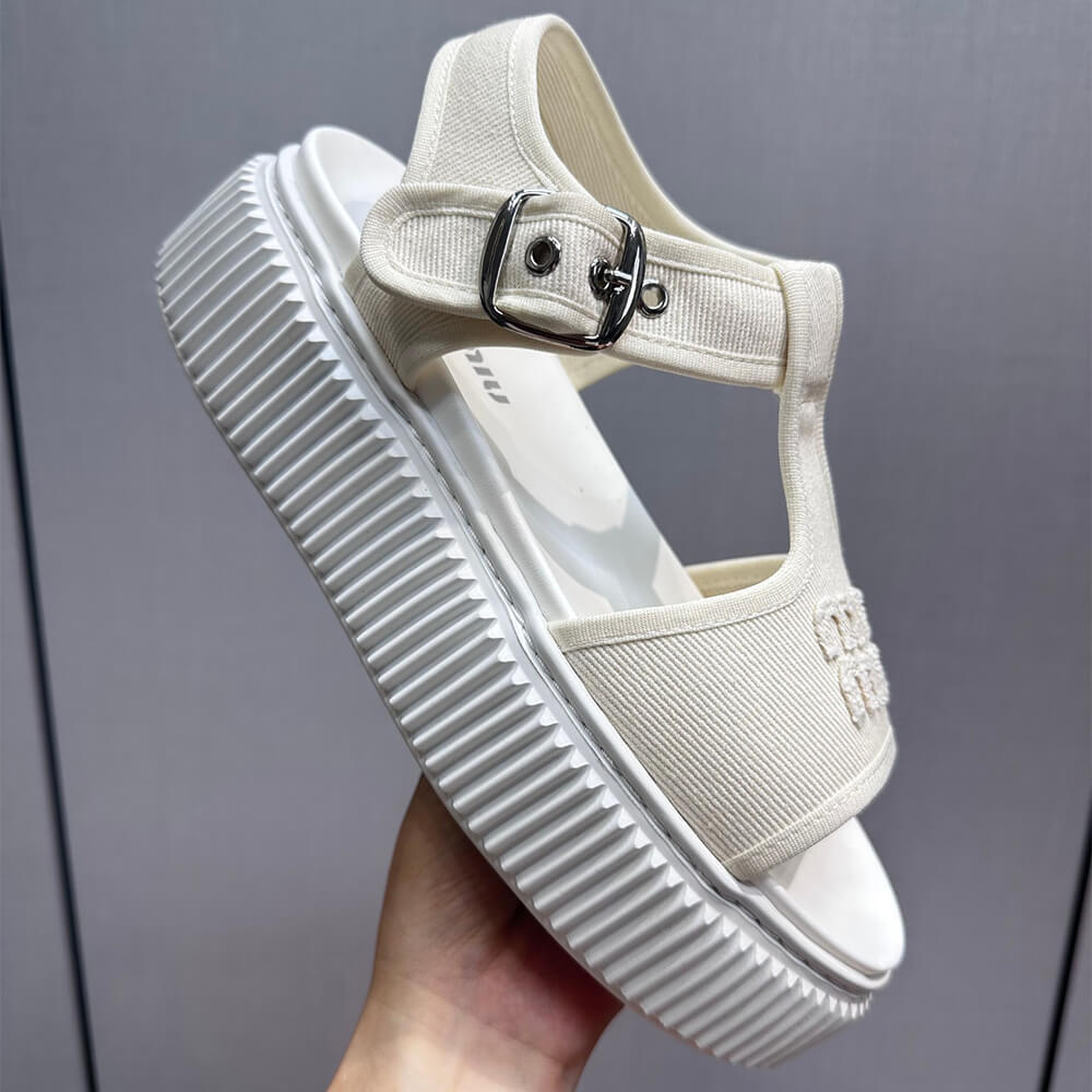 M1um1u Denim flatform sandals