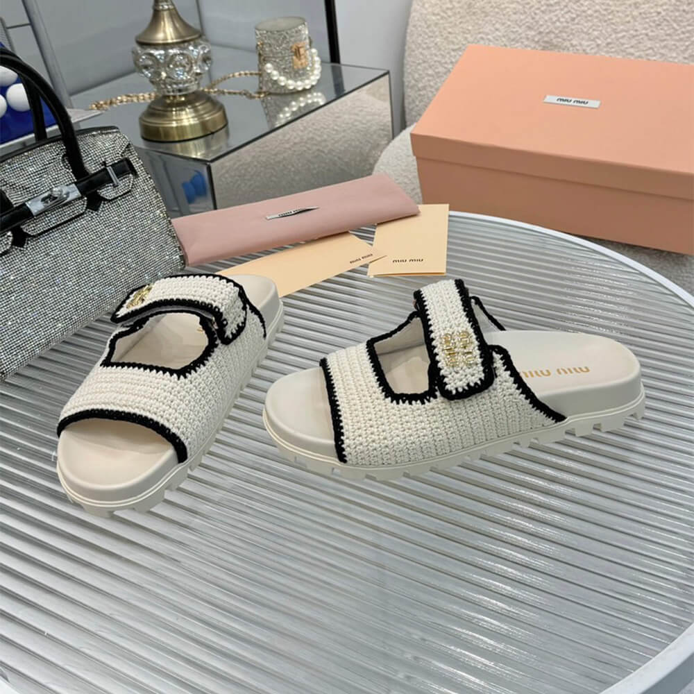 M1um1u Crochet knit slides