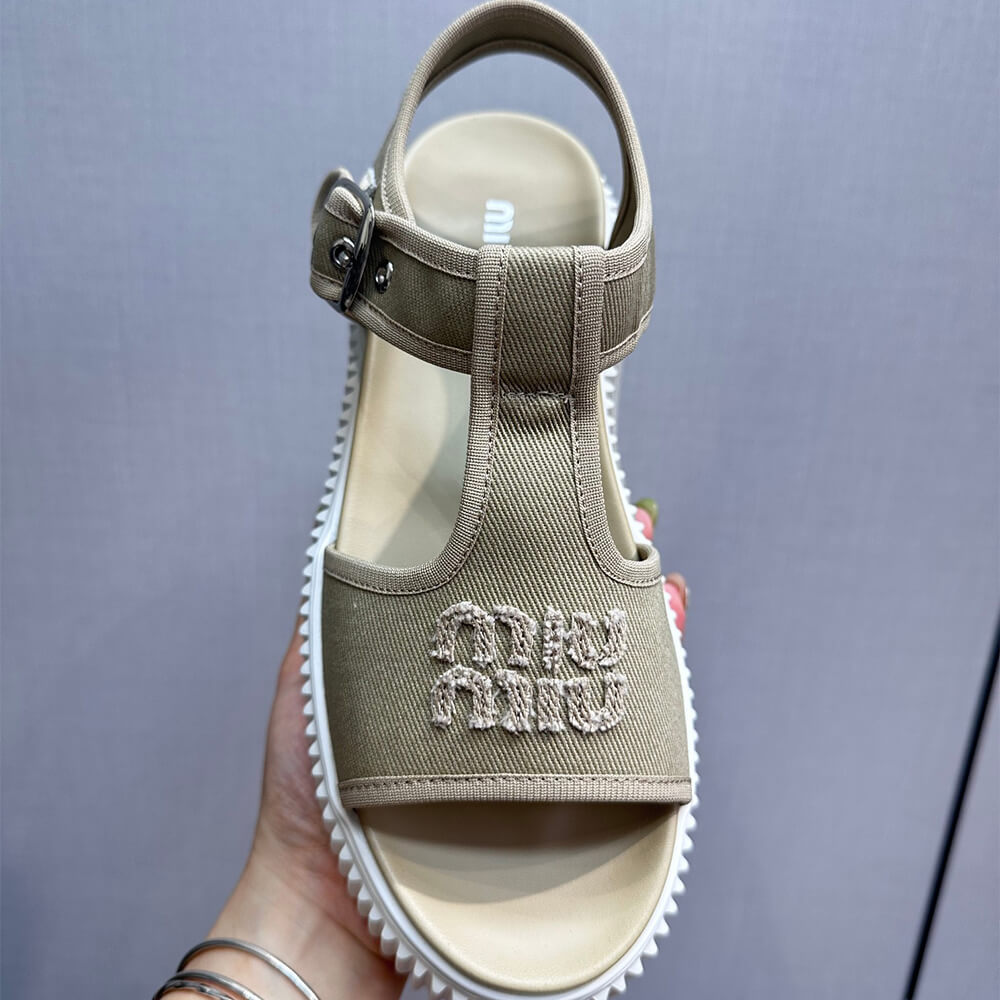 M1um1u Denim flatform sandals