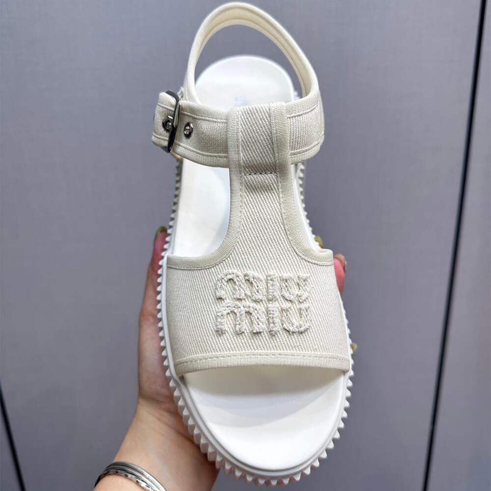 M1um1u Denim flatform sandals