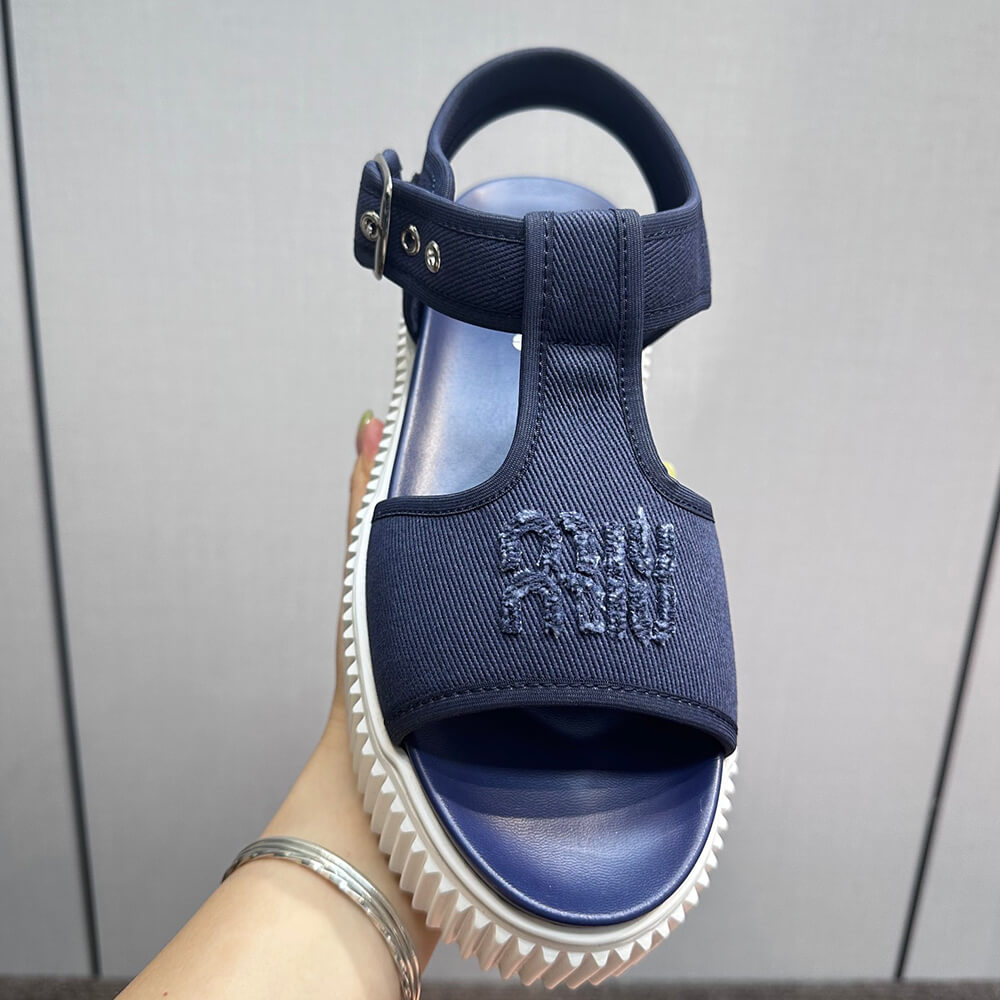 M1um1u Denim flatform sandals