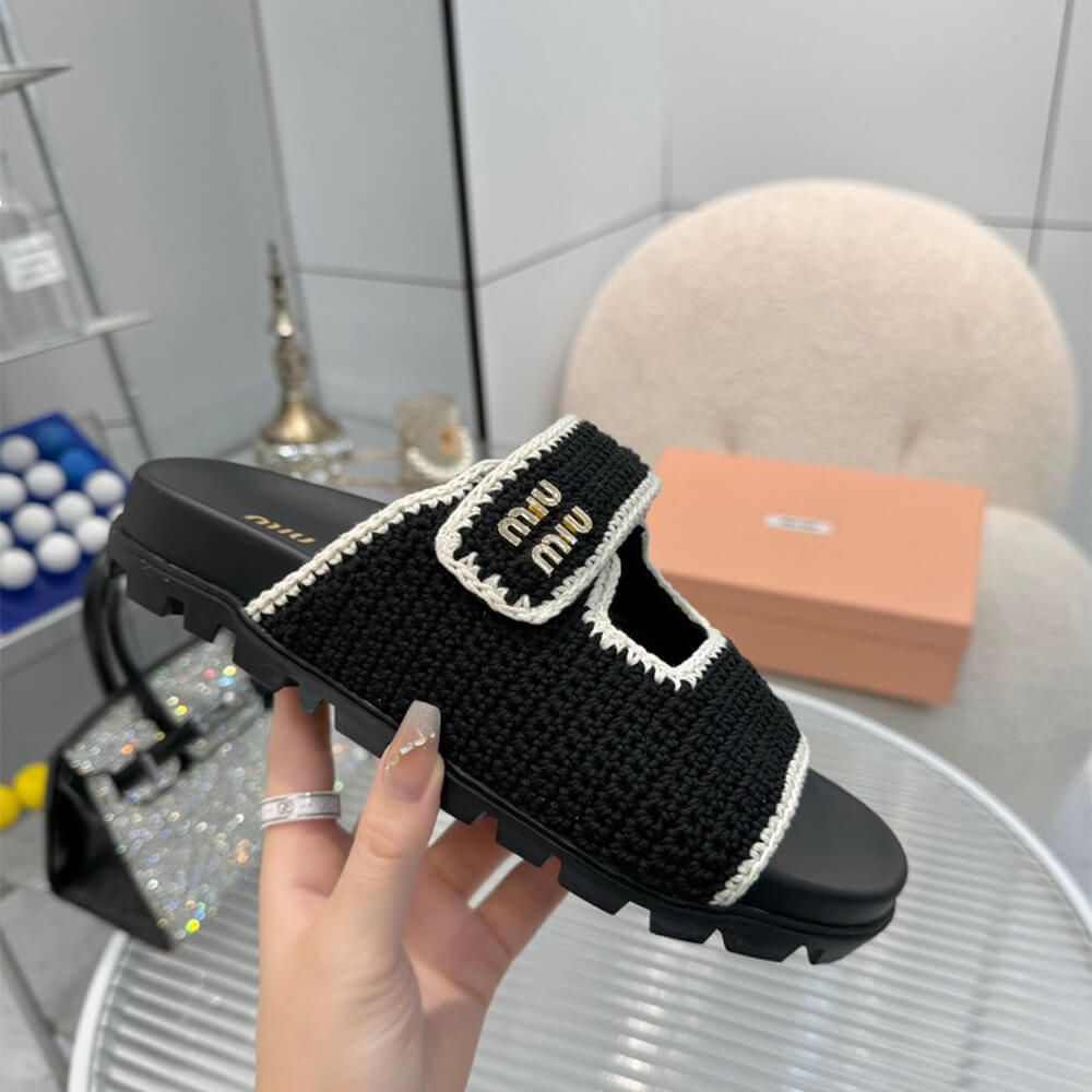 M1um1u Crochet knit slides