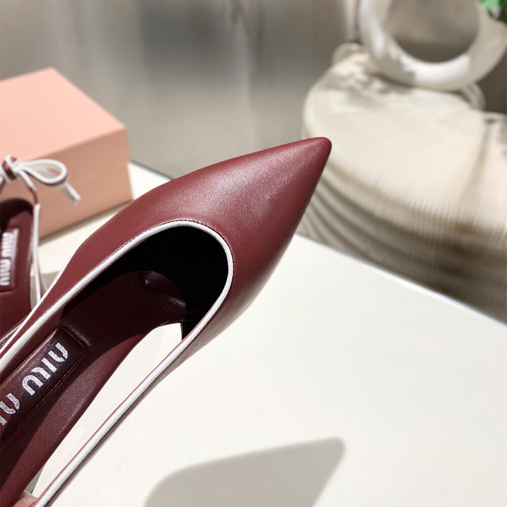 M1um1u Nappa leather slingback pumps