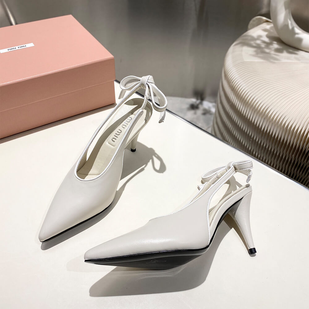 M1um1u Nappa leather slingback pumps