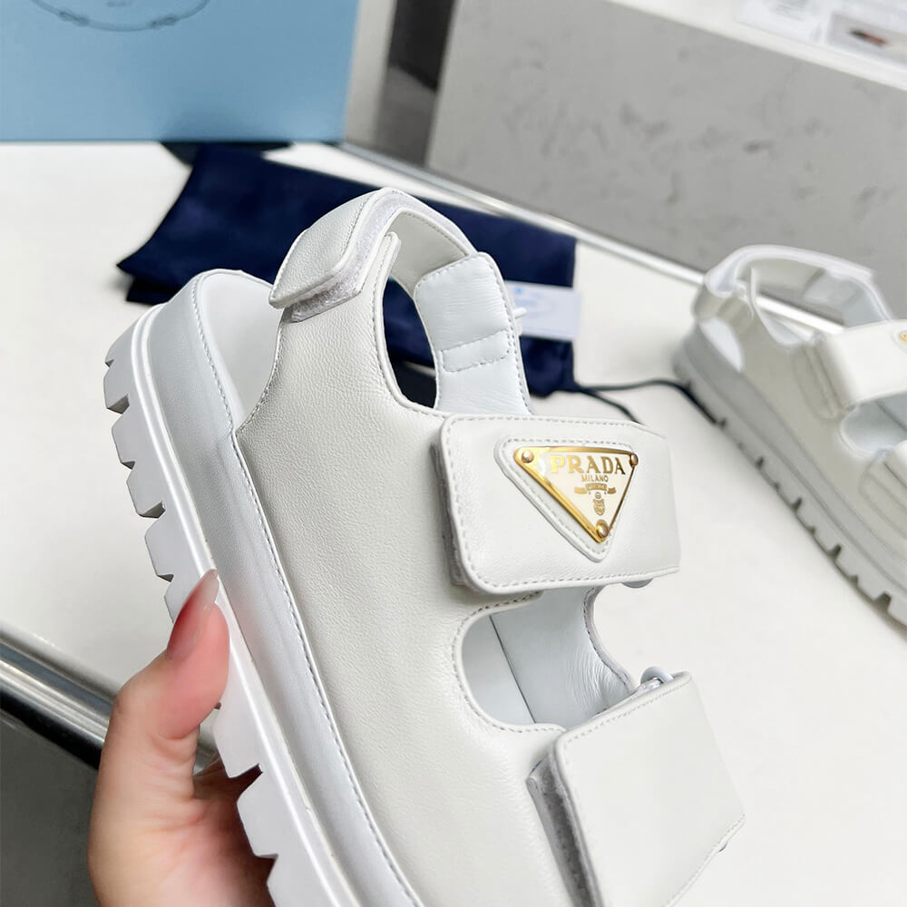 Pra*a Nappa leather sandals