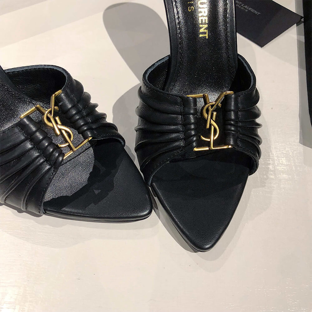Y51  BABYLONE MULES IN SMOOTH LEATHER