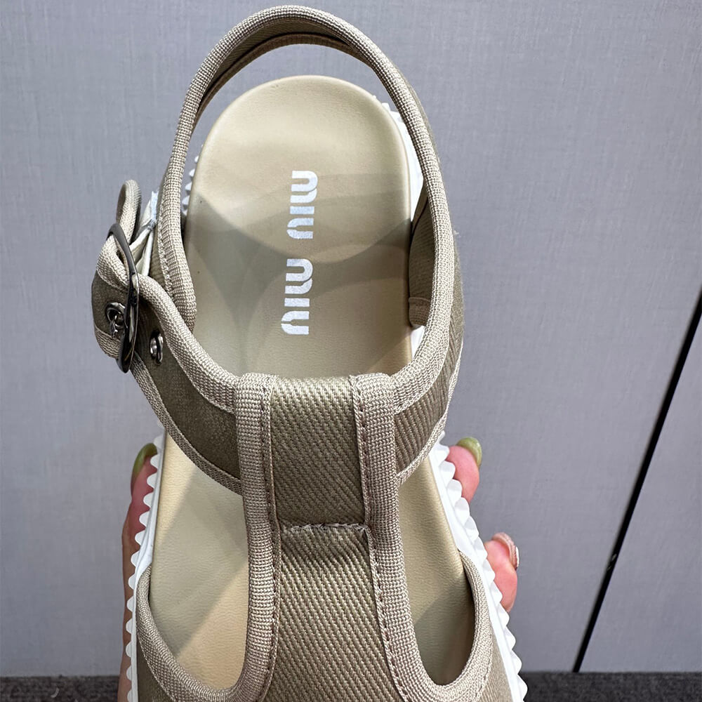 M1um1u Denim flatform sandals