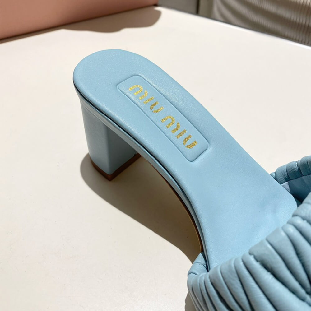 M1um1u Matelass?? nappa leather slides