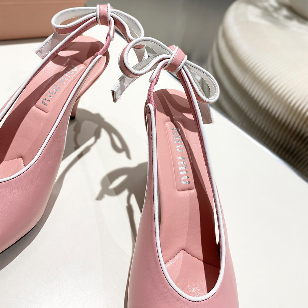 M1um1u Nappa leather slingback pumps