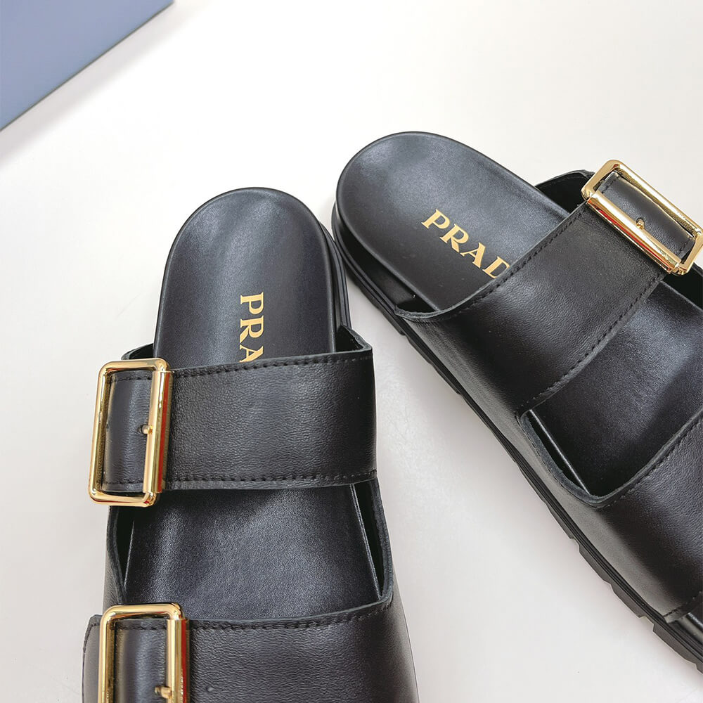 Pra*a Nappa leather slides