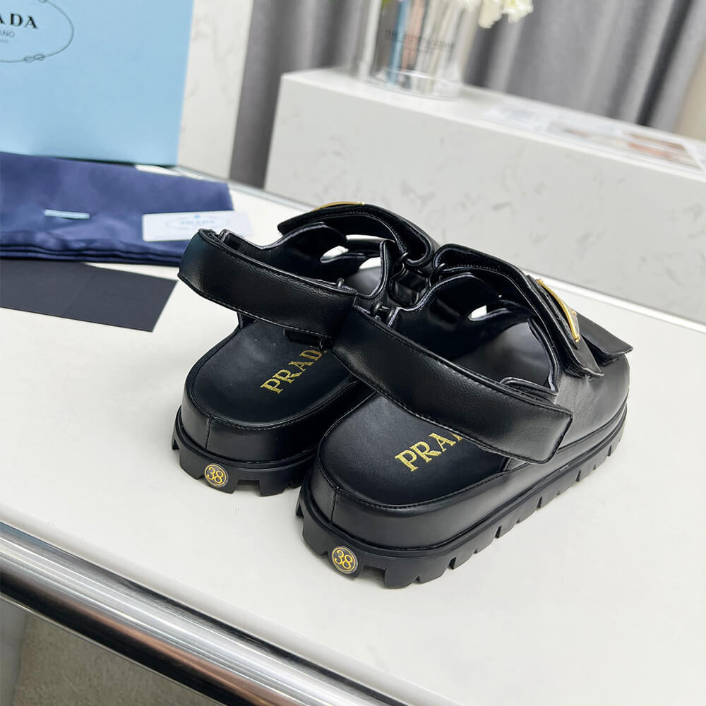 Pra*a Nappa leather sandals